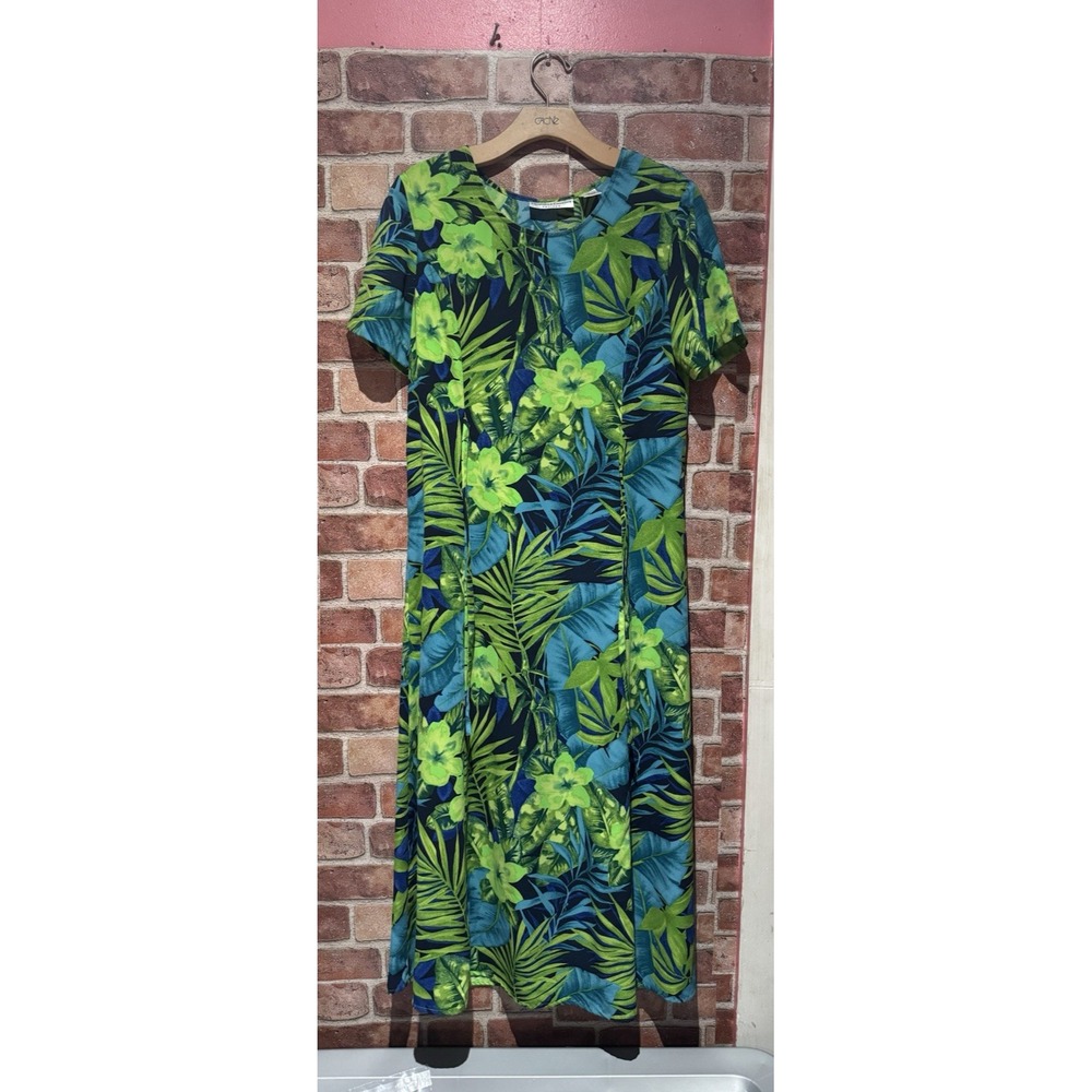 Drapers Damons Hawaiian Floral Maxi Dress Womens PetitePS Side Ties Short Sleeve